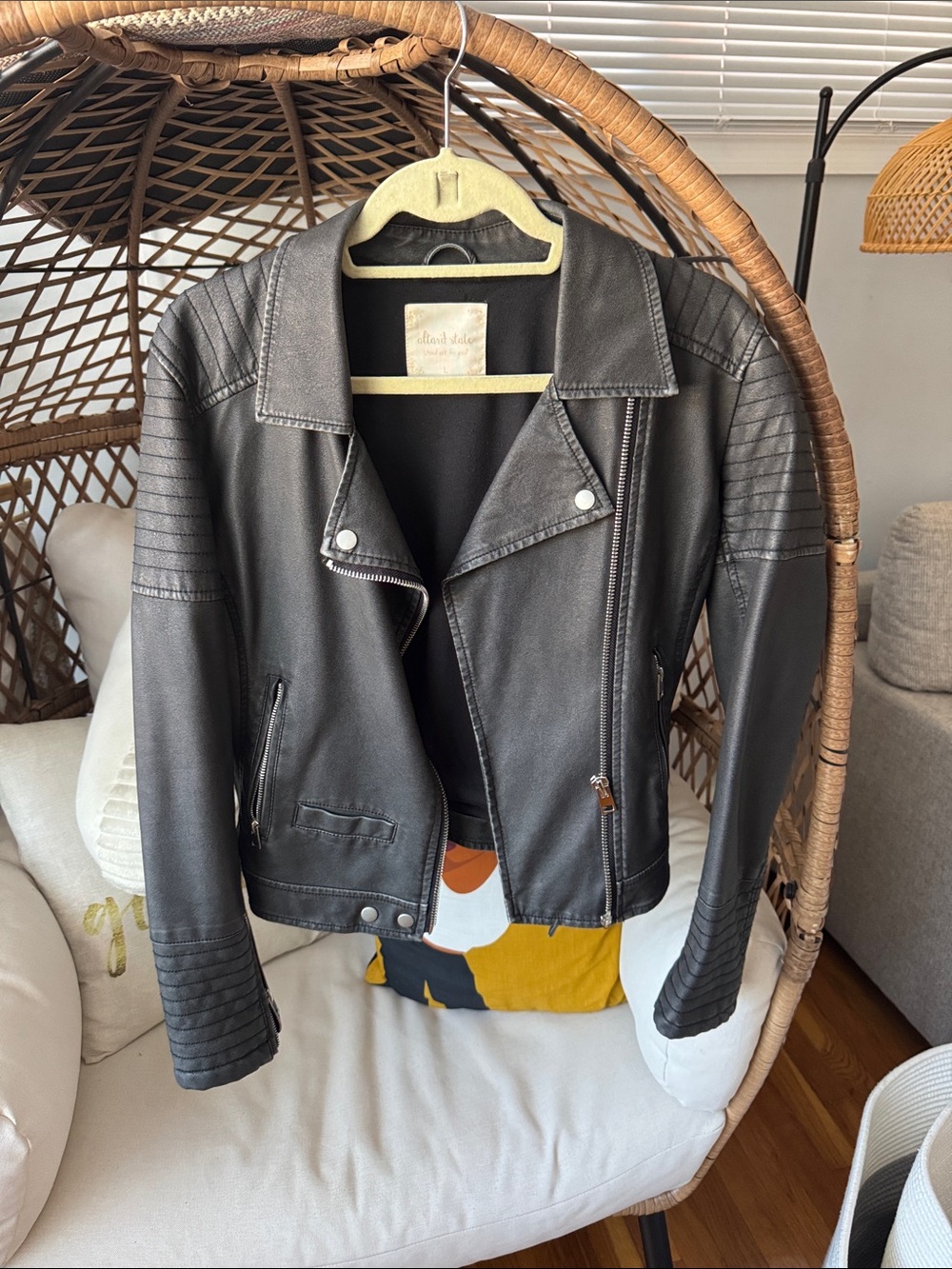 Altar'd State Black Leather Moto Jacket